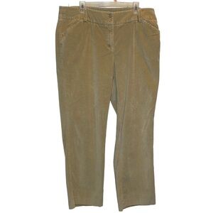 Talbots plus size 18W Stretch Classic Fit wide leg velvet feel light tan pants